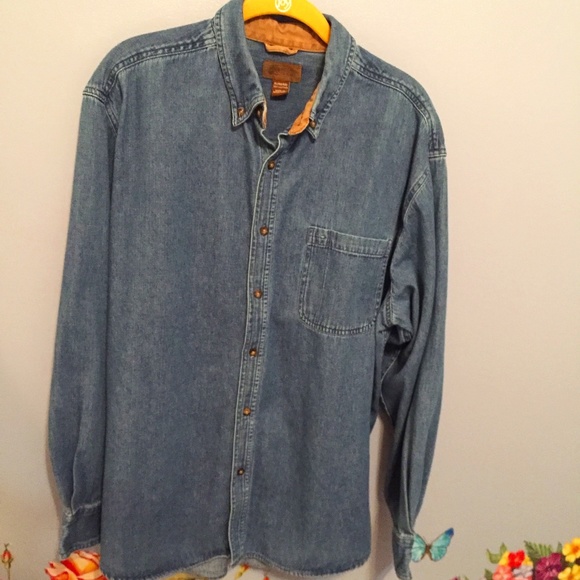 Faded Glory Denim Jeans Button Shirt - Picture 1 of 7